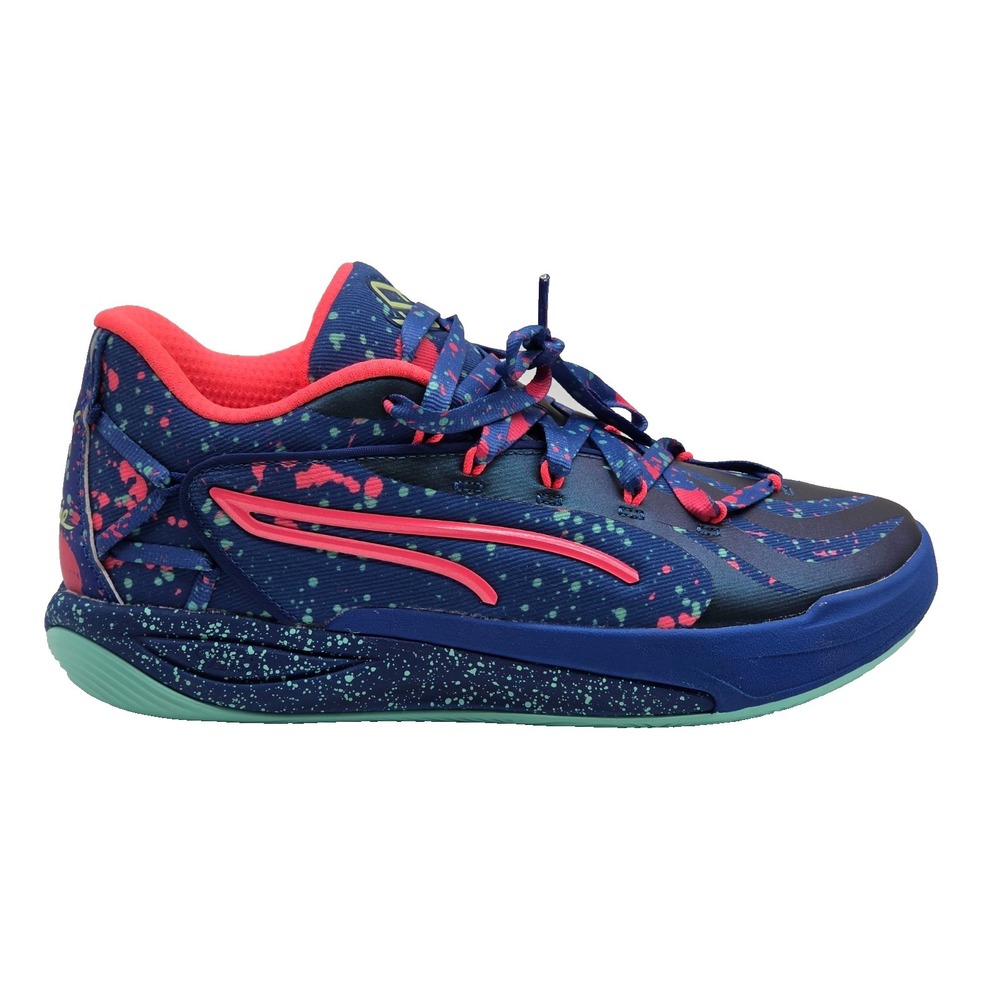 Puma Stewie 4 Night Vision Womens 8.5 Vivid Blue Basketball Shoes 311497-01